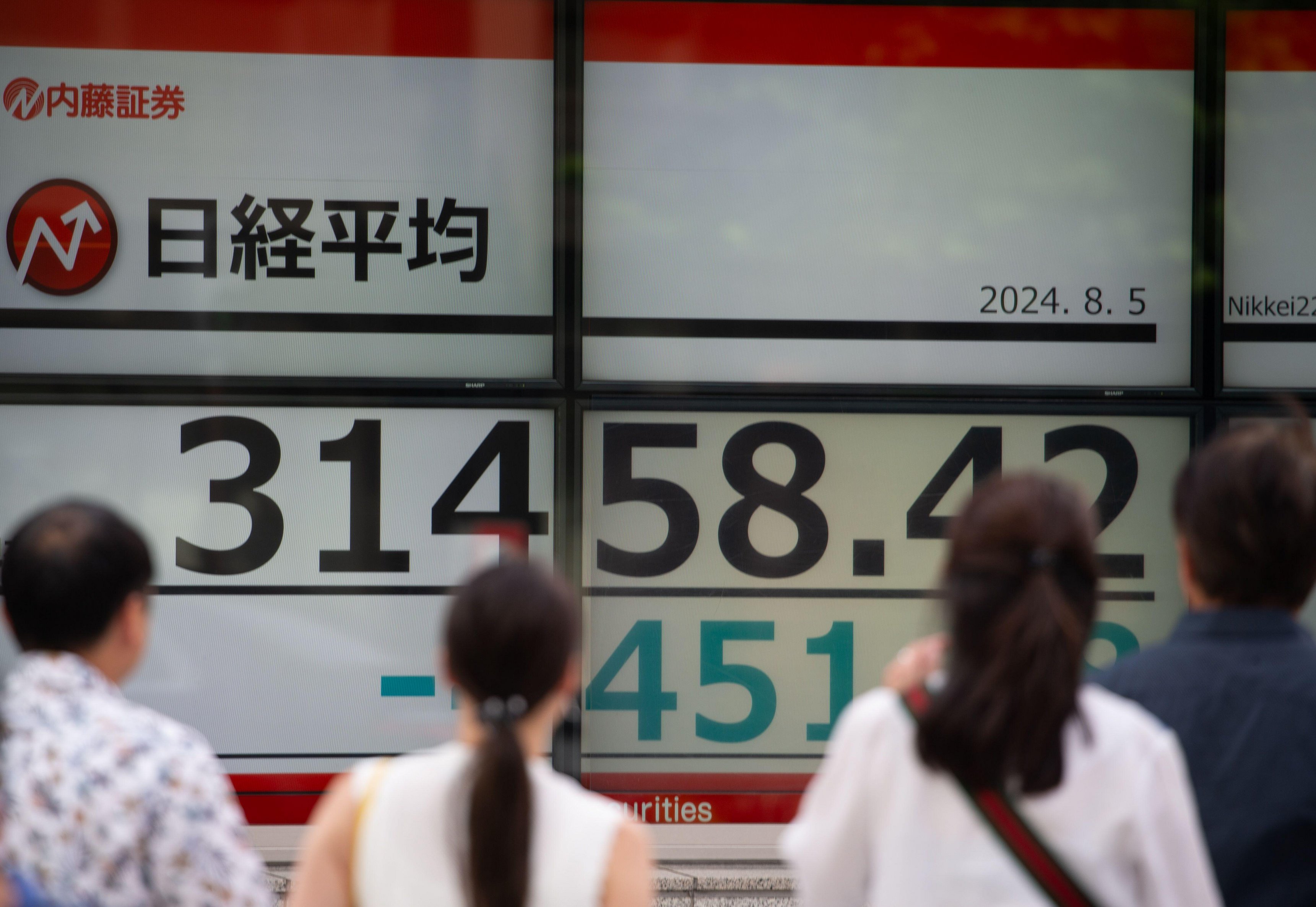 Japan’s Nikkei index crashed on Monday, down 12 per cent in its biggest one-day fall since the 1987 market crash