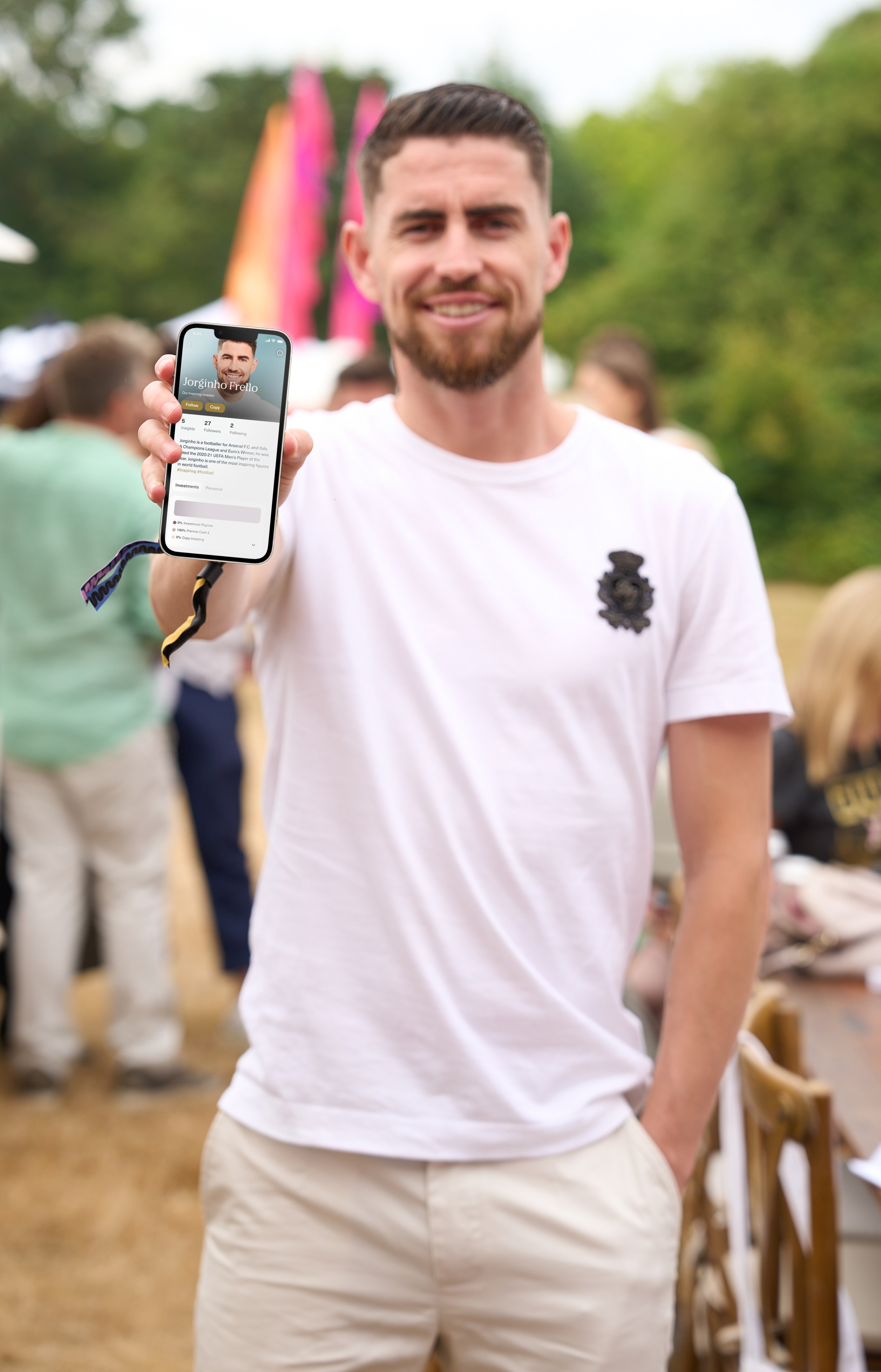 Jorginho at a Gather launch event at the Soho House Festival